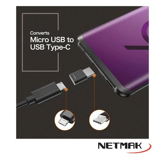 Adaptador De Tipo C Macho A MicroUsb Hembra Convierte Ad16